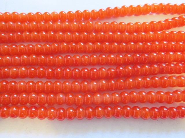 (image for) Orange rondelle glass beads #1489